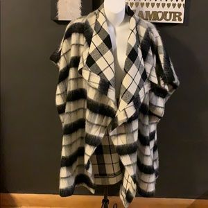 Lucky Brand Black and White Plaid Jacket